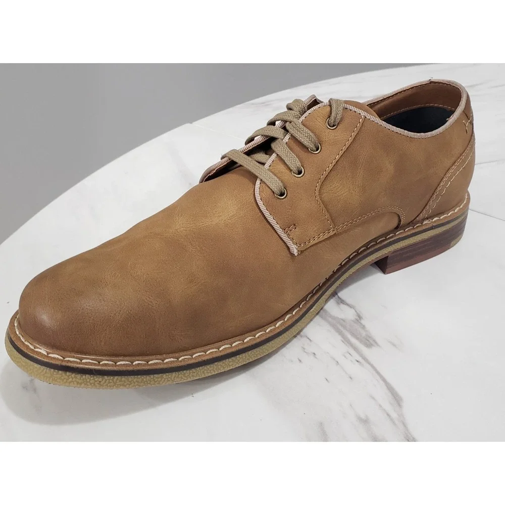 VERY CLEAN - Dockers Men's‎ Bronson Tan US 10.5 Oxford Casual Dress Shoes